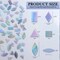 LITMIND Iridescent Stained Glass Mosaic Tiles for Crafts, 240 Pieces 5 Shapes Mixed Mosaic Glass Pieces, Mosaic Kits for Adults (Iridescent Grey)